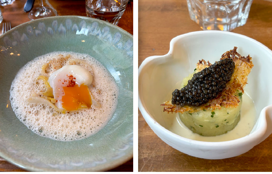 Encornet et haddock ; Pomme de terre Caviar