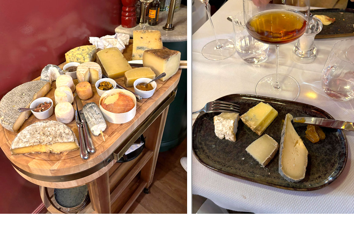 Restaurant Petrus Les fromage avec vin de Sauternes